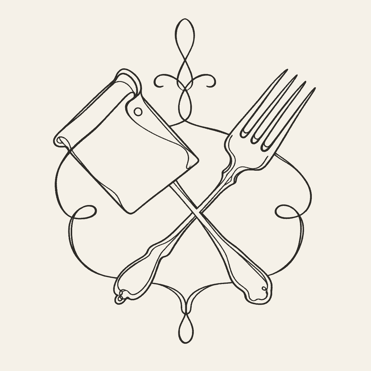 Ink illustration for That Scraper Thingy at Fancy Restaurants